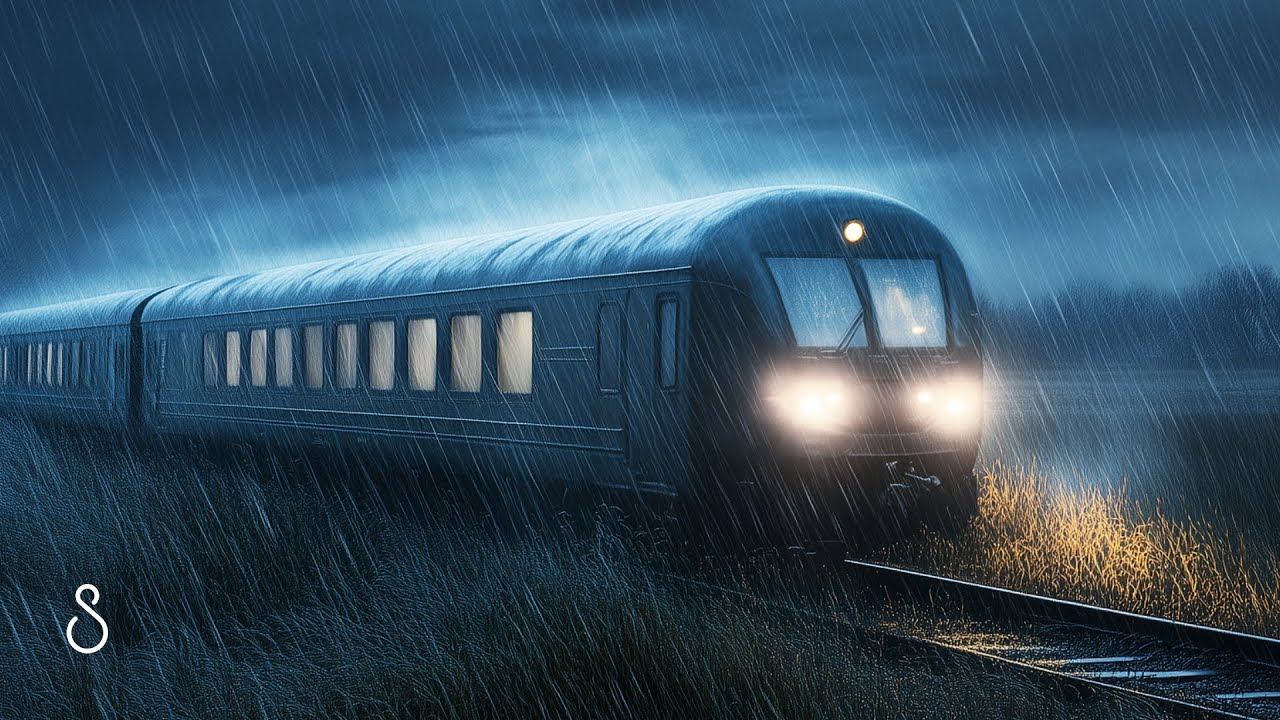 Sleeping On A Train Overnight During A Rain Storm!💧Black Screen | Sleep In Series