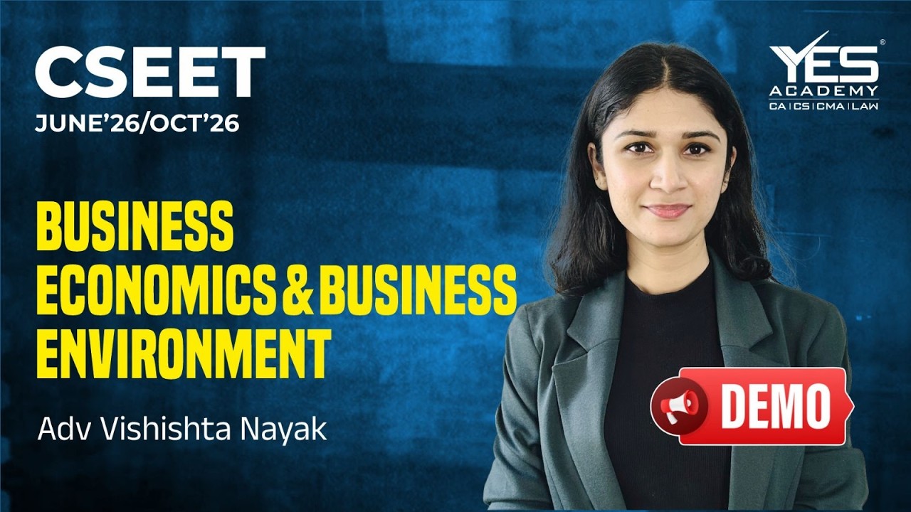 CSEET Business Economics Demo Lec 4 | For June 2026 / Oct 2026 Attempt | Adv. Vishishta Nayak