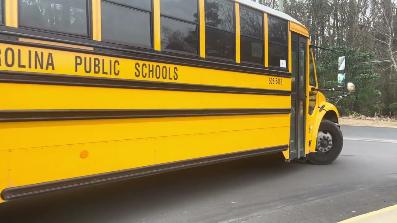 Buses leaving the high school (Part 1 of 2) 