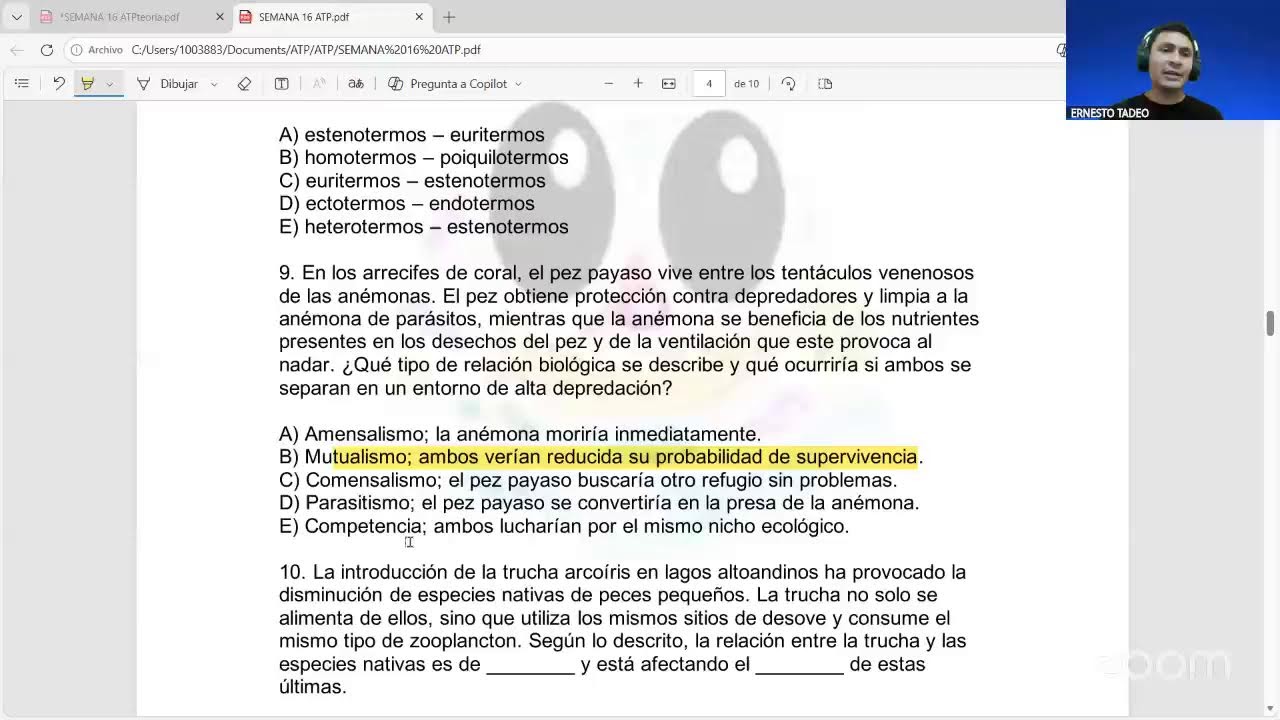 FIJAS DE BIOLOGÍA - ECOLOGÍA