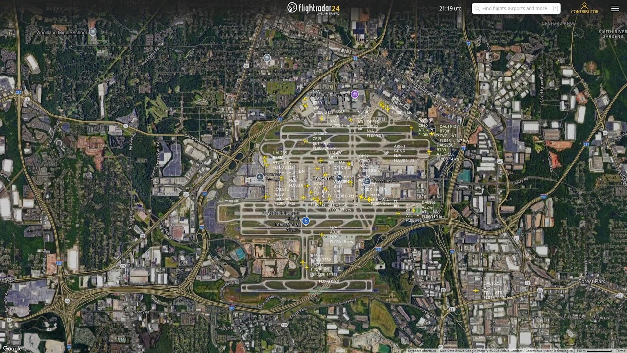 Atlanta KATL Flightradar24 Livestream with Live Air Traffic Control 14/01/2026