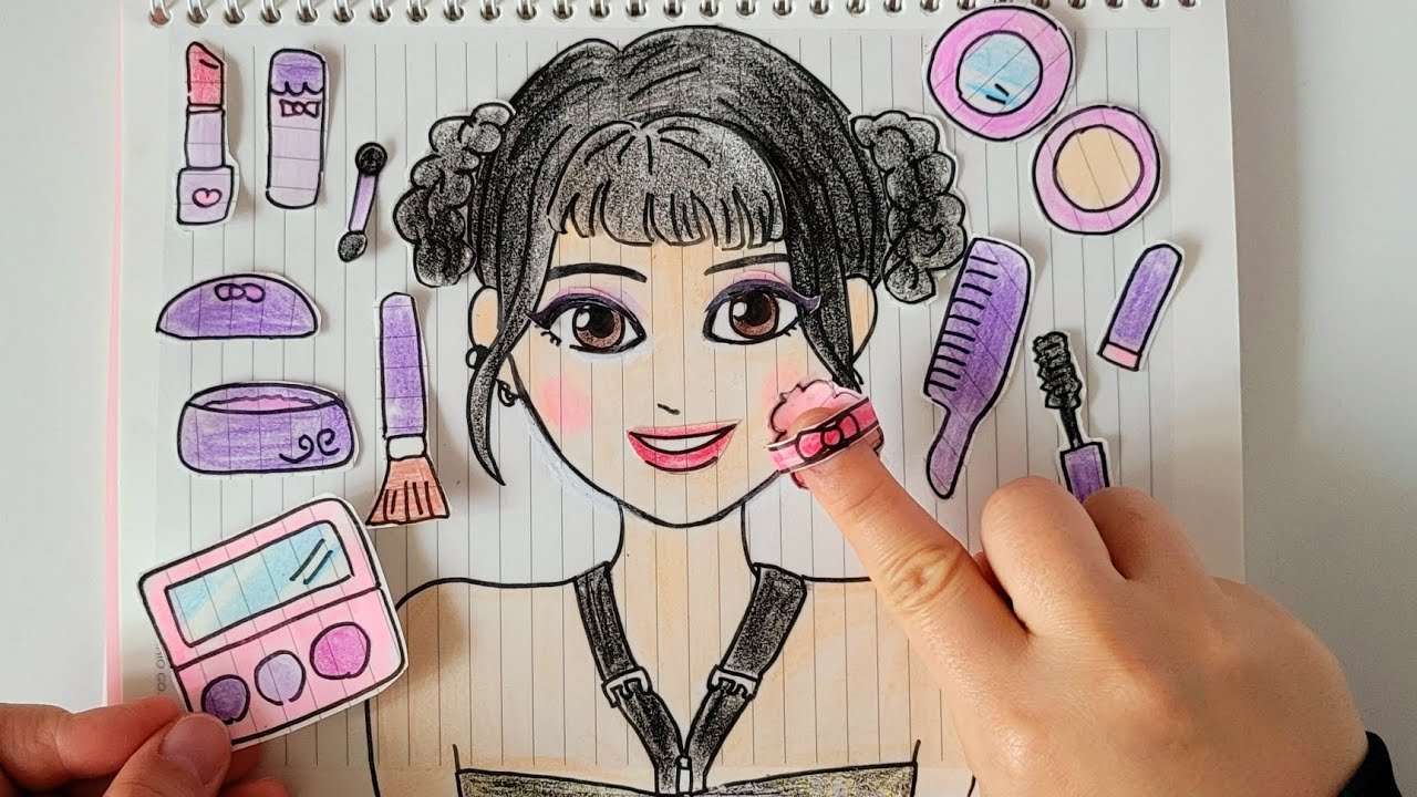 🎀paperdiy🎀 K-pop Demon Hunters Joy makeup 💄케이팝 데몬 헌터스 조이 메이크업 종이놀이