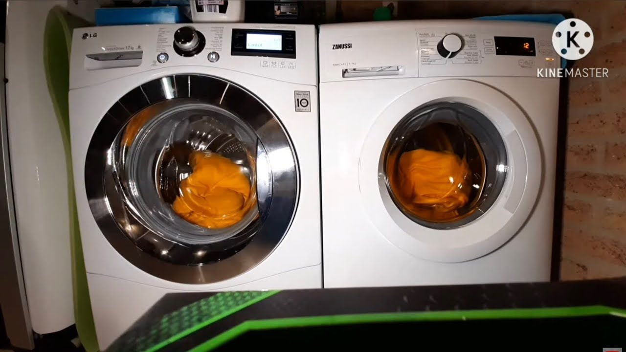 Washing machine spin race - LG Centum system vs Zanussi.