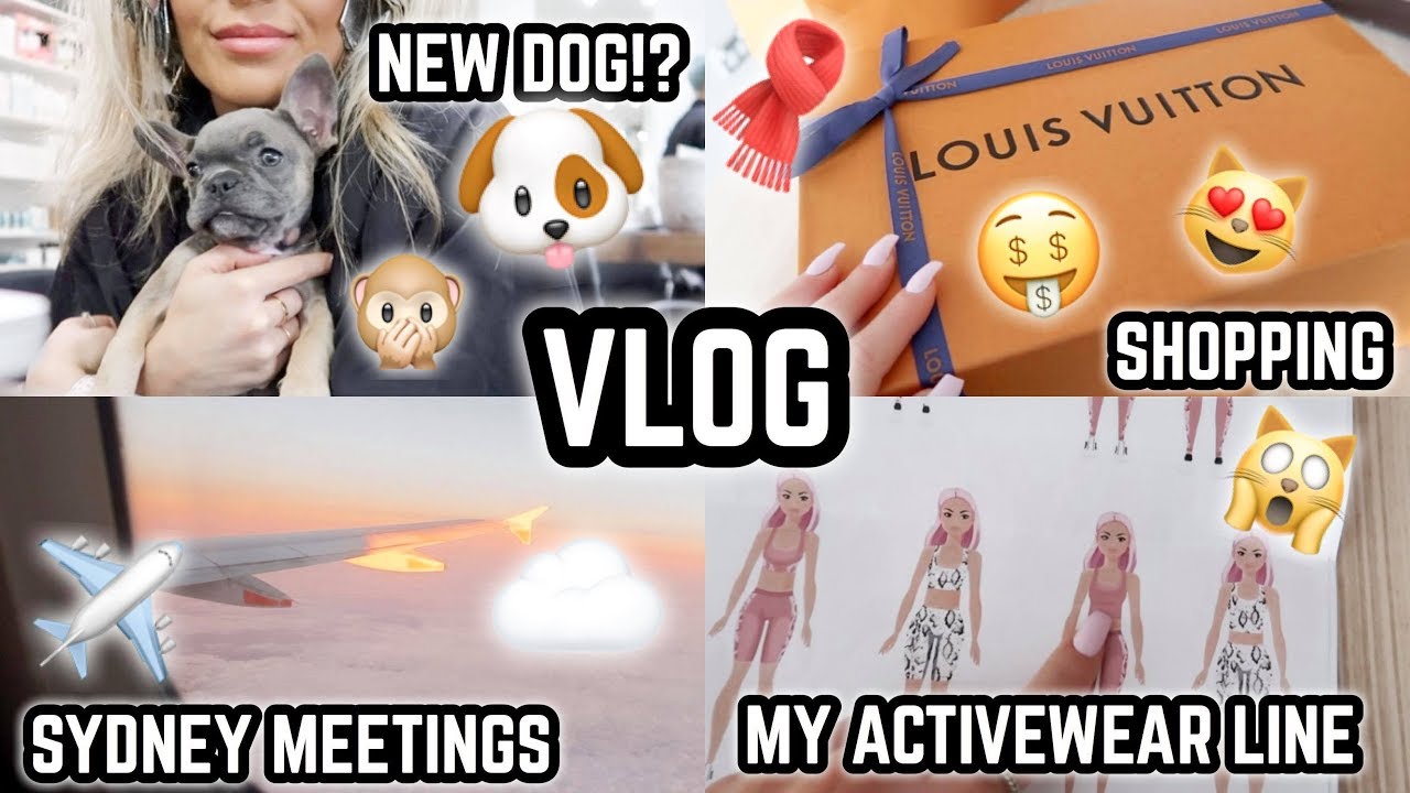 WEEKLY VLOG 🎥 SYDNEY ✈️  NEW PUPPY!? 🐶 MY ACTIVEWEAR DESIGNS 😍 NEW LV UNBOXING 🤩 JAZ HAND