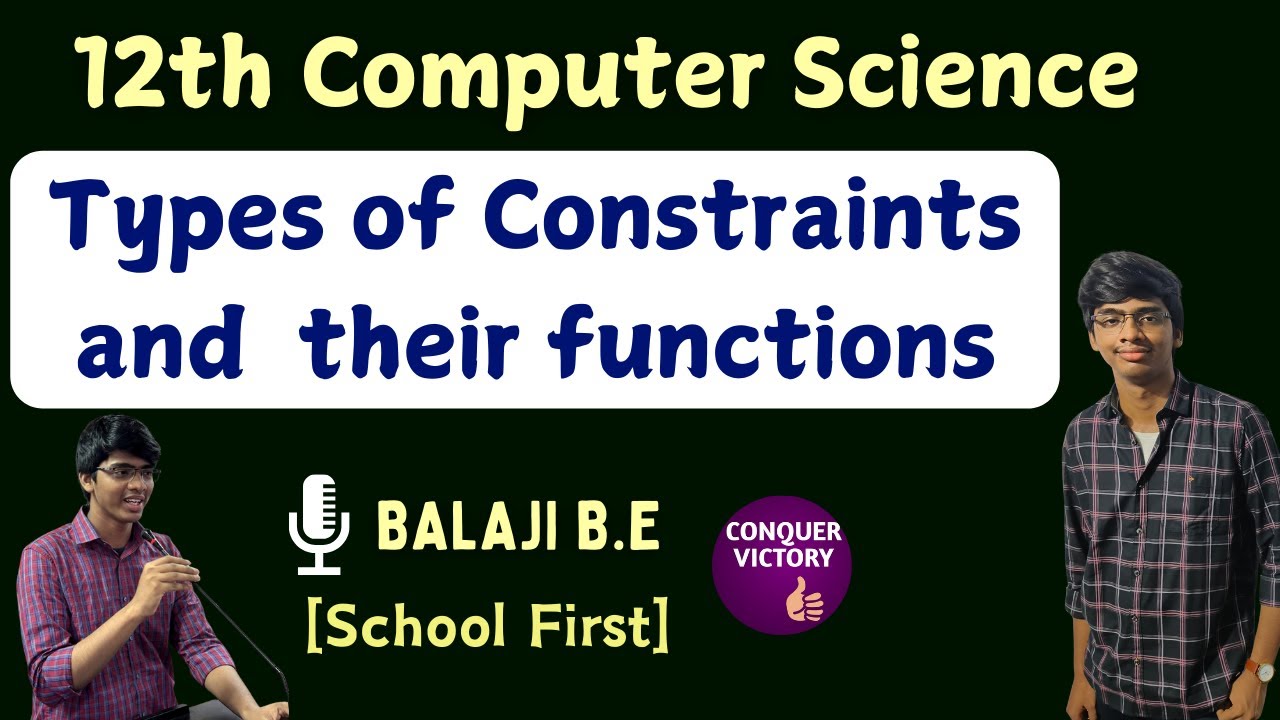 Types of constraints in SQL & it's functions | 12th Computer science | Chap 12 Imp five mark |Tamil