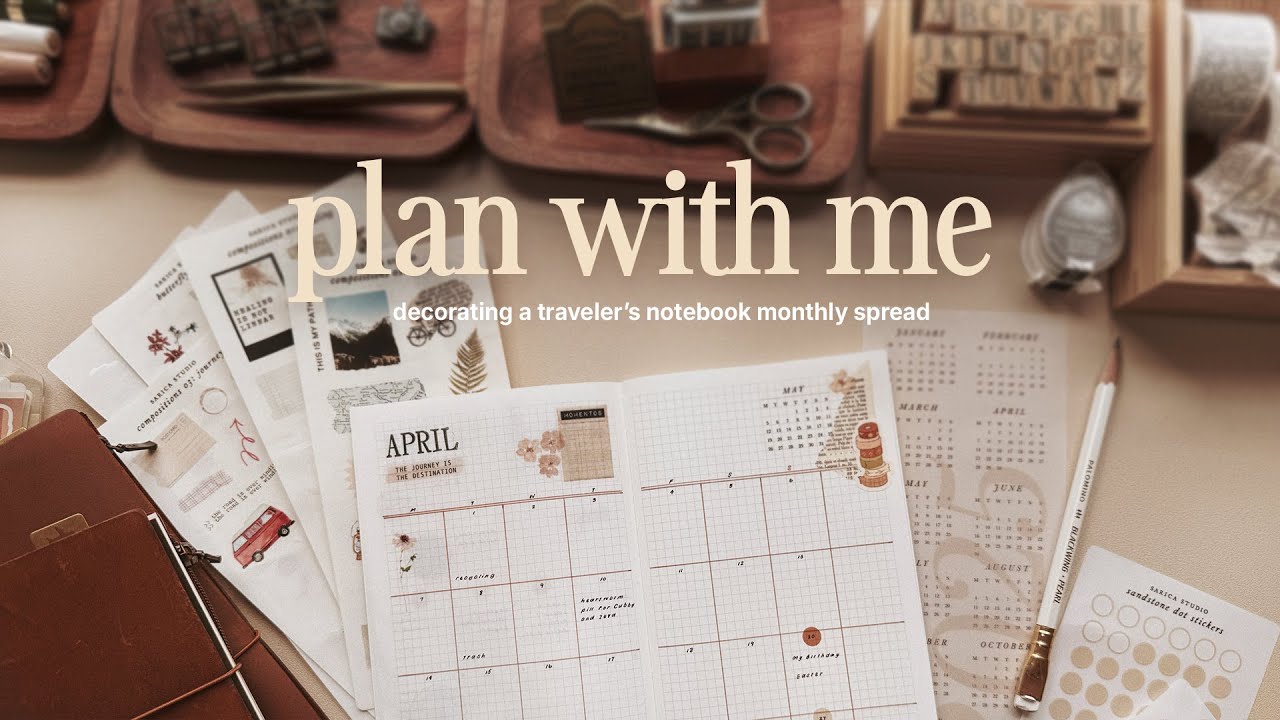 Plan With Me 🌸 April 2025 traveler's notebook monthly spread