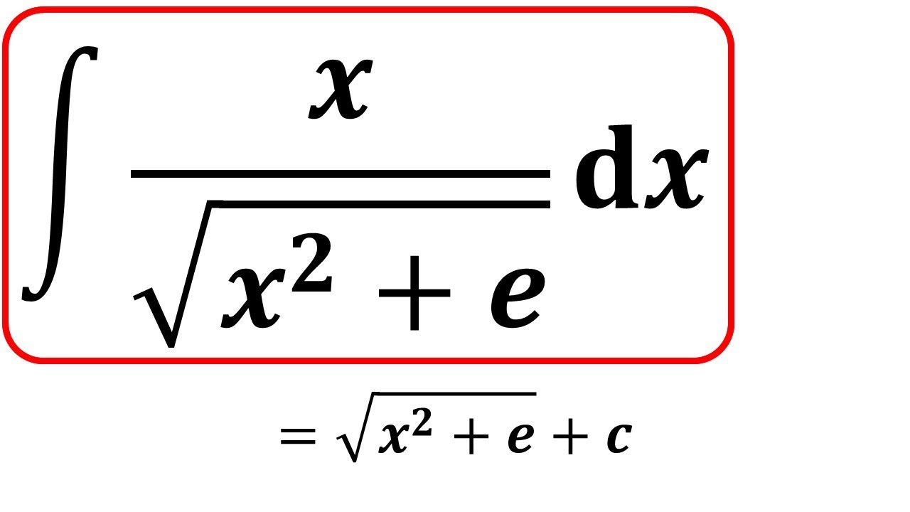Can you integrate x/sqrt(x^2+e) ?!?