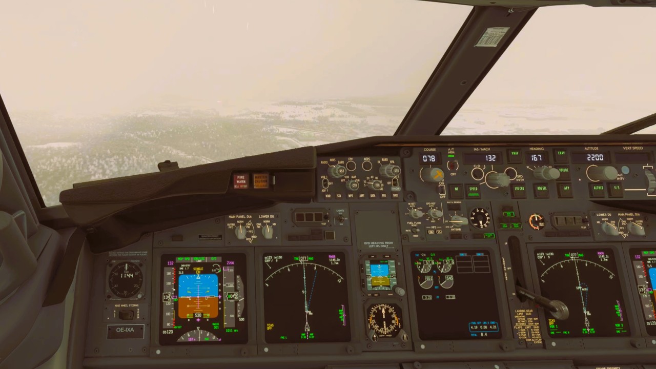 Snowy ILS Approach to Kaunas, Lithuania