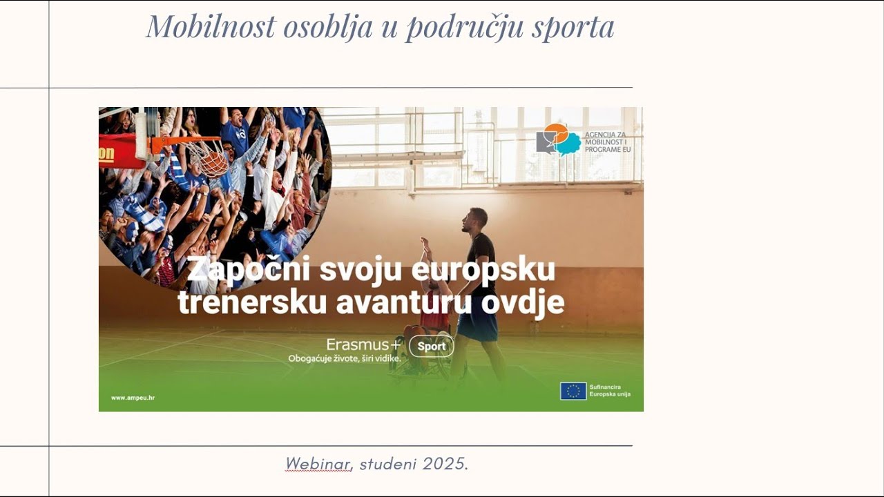Webinar „Mobilnost osoblja u području sporta“