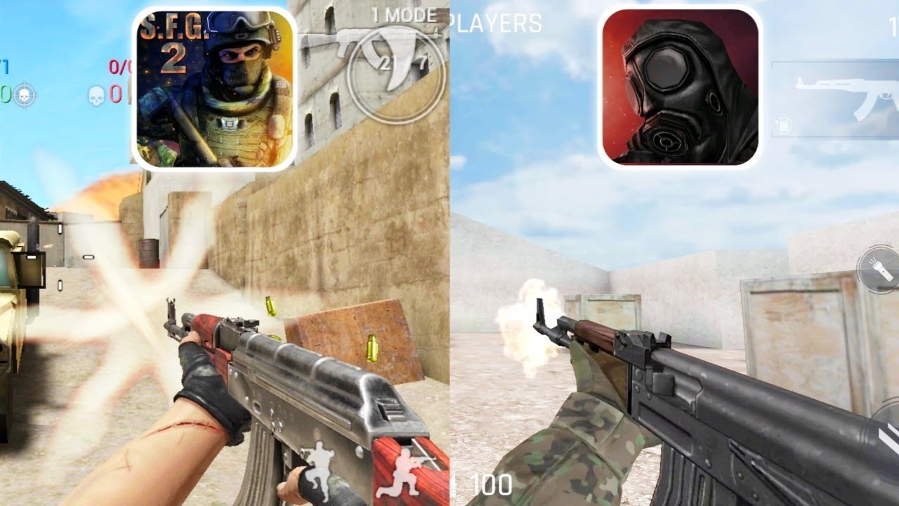 SPECIAL FORCES GROUP 2 VS KONTRA MULTIPLAYER FPS WEAPONS COMPARISON