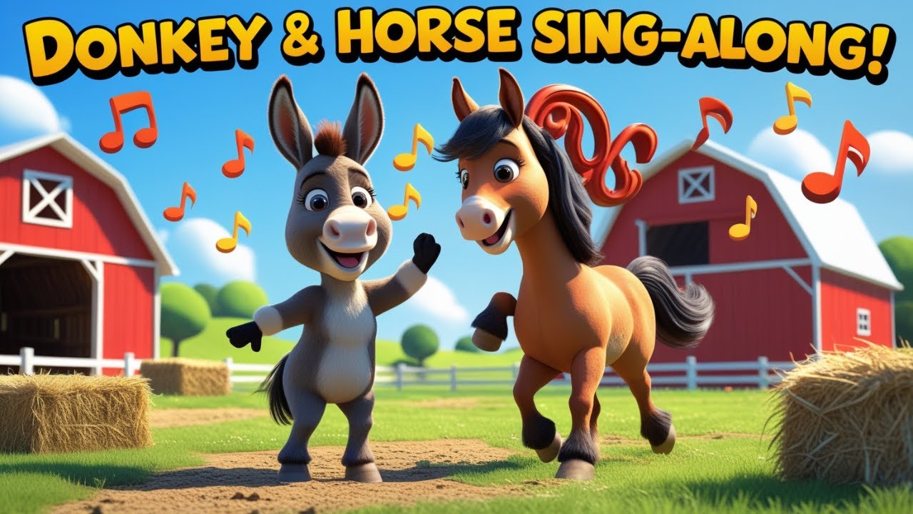 Farm Friends Sing-Along: Meet the Donkey & Horse | Fun Animal Songs for Kids