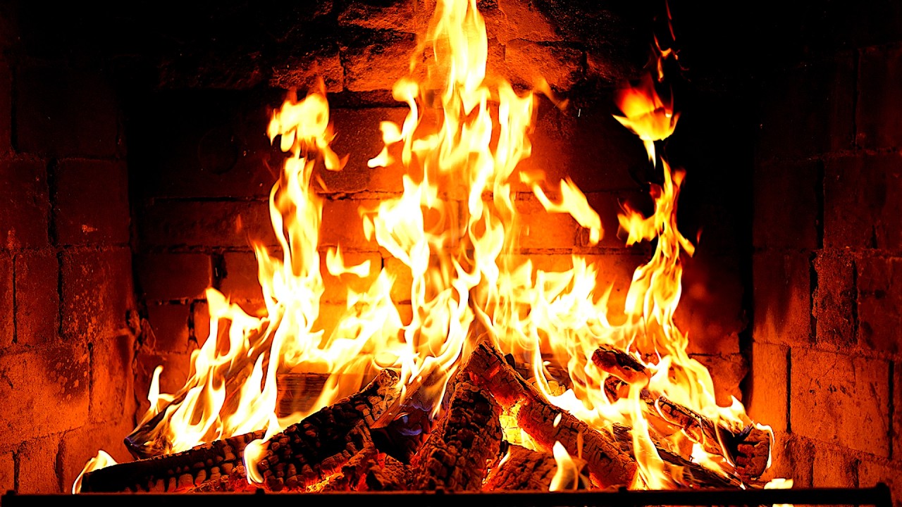 Cozy Fireplace 4K (12 HOURS). Fireplace with Crackling Fire Sounds. Fireplace Ambience