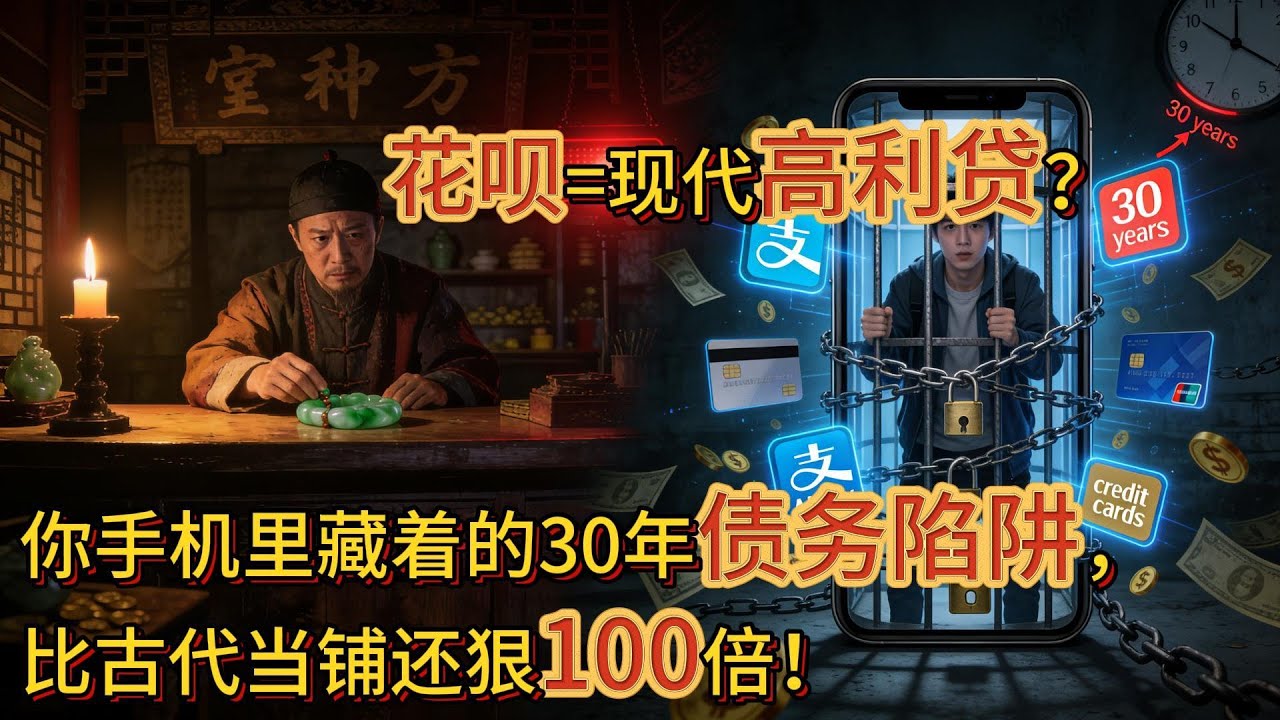 花呗=现代高利贷？你手机里藏着的30年债务陷阱，比古代当铺还狠100倍！
