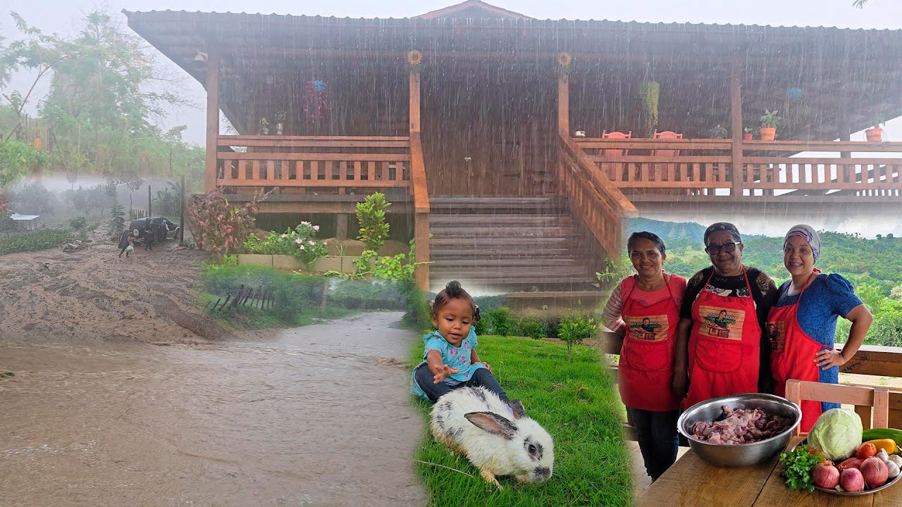 El Rio nos atrapa con Leila En Los Brazos. LLUVIA REPENTINA LLEGA A LA COCINA. La vida del campo