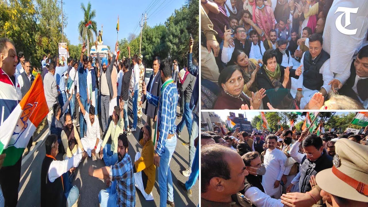 Panchkula: Congress workers gherao HPSC office over recruitment scam