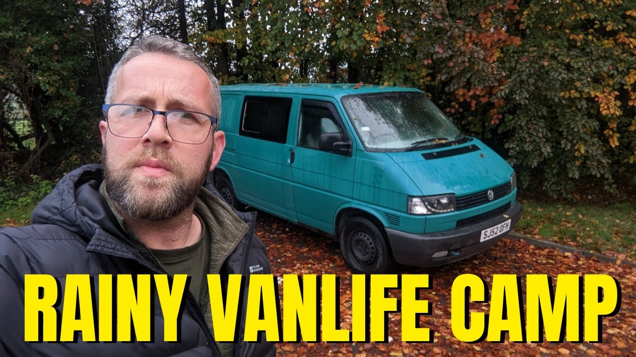 Rainy Stealth Camping in a VW T4 | UK Van Life Trip in Devon