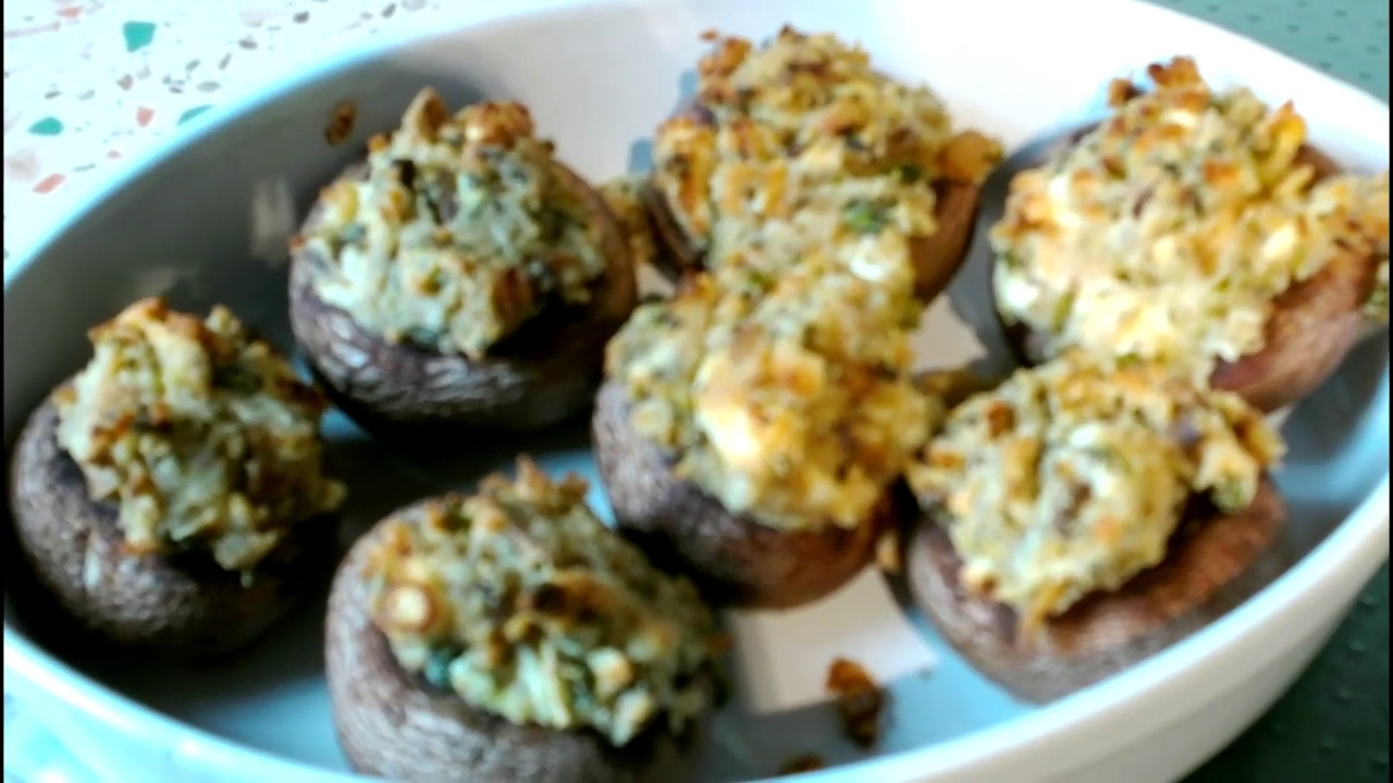 Champignon´s mit Fetakäse gefüllt ( Beilage zum Grillen )