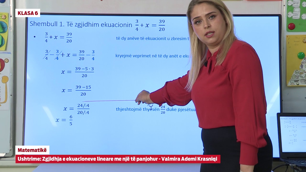 e Mesimi Klasa 6 - 6045 Matematikë - Zgjidhja e ekuacioneve lineare me një të panjohur
