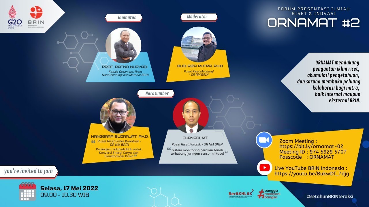 ORNAMAT #2 | Forum Presentasi Ilmiah Riset dan Inovasi OR Nanoteknologi dan Material