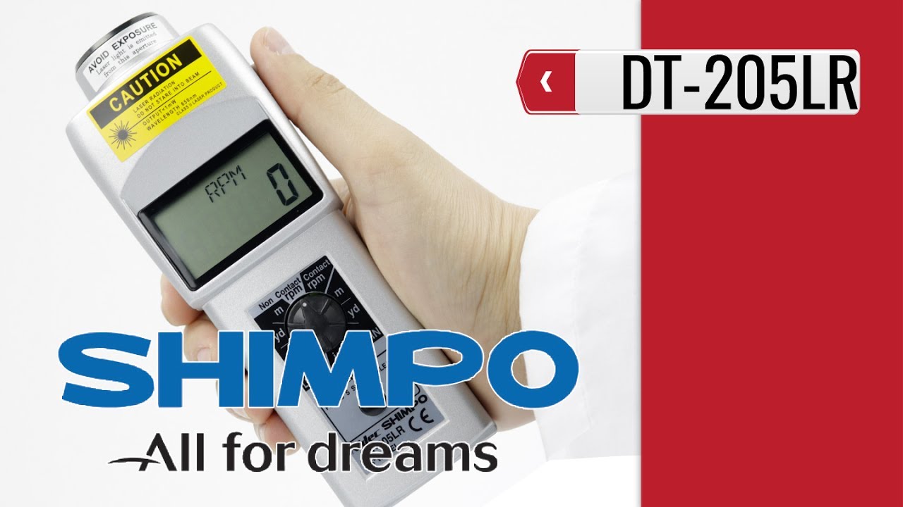 Shimpo DT-205LR - Contact/non-contact LCD Tachometer