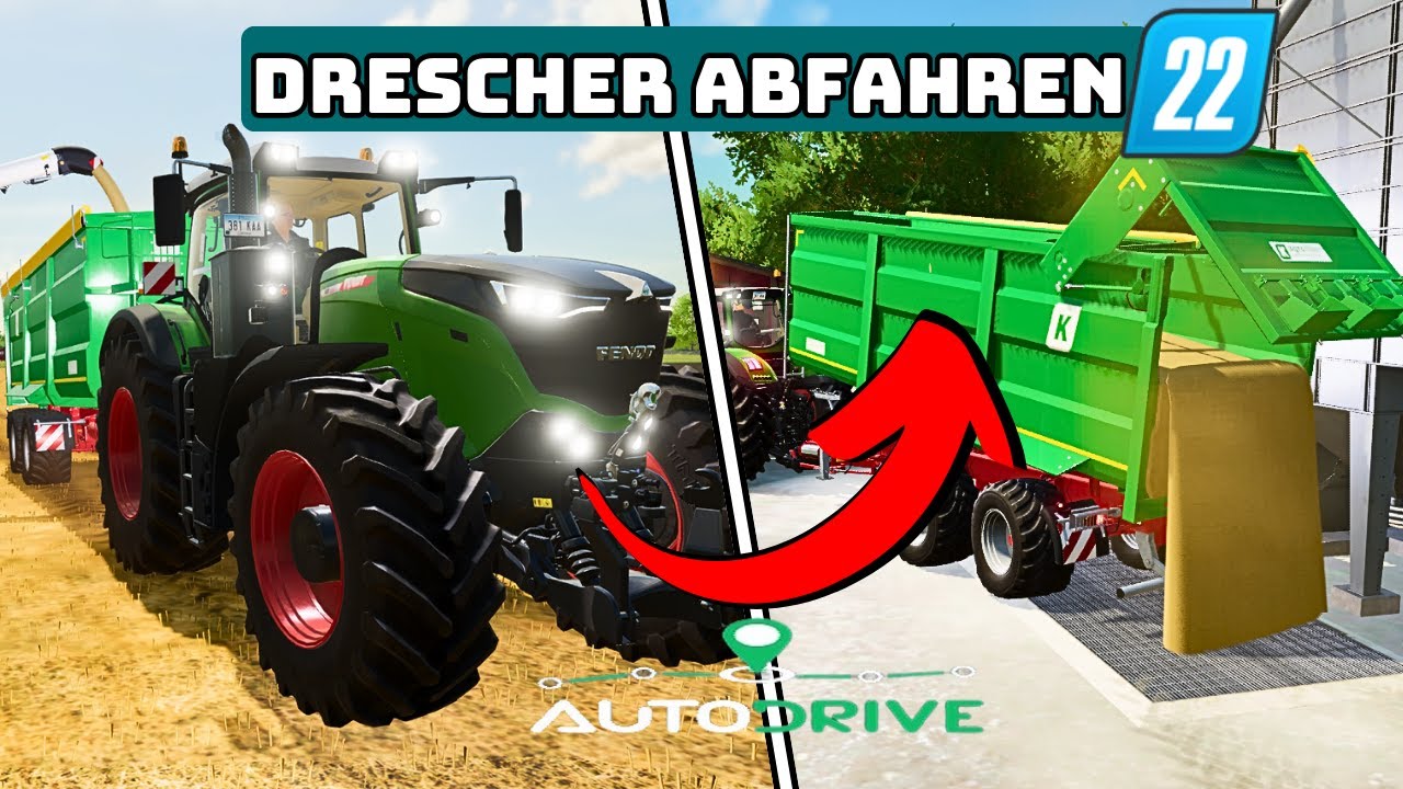 LS22 Autodrive: Drescher abfahren und Silo einbinden / Tutorial