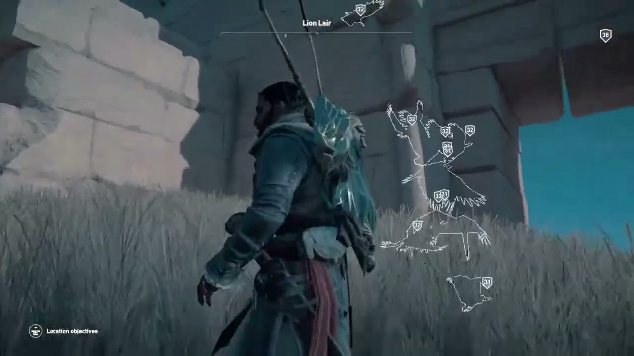 Vultures stuck in ruin walls- AC Origins