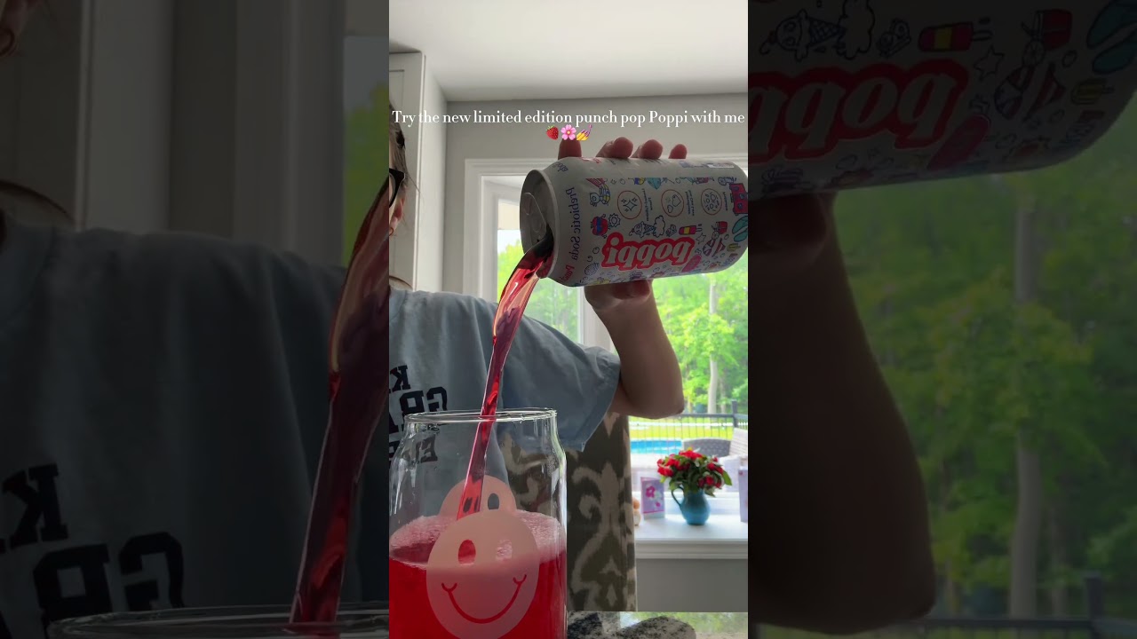 Try the new punch pop poppi with me!🌸🍓🌺