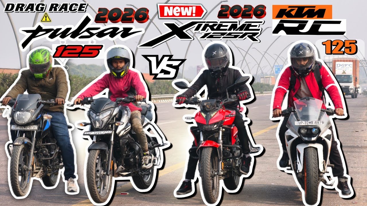 2026 Hero Xtreme 125R vs 2026 pulsar NS125 vs pulsar 125 vs KTM RC125. | Drag race.🔥| Quad Battle. |