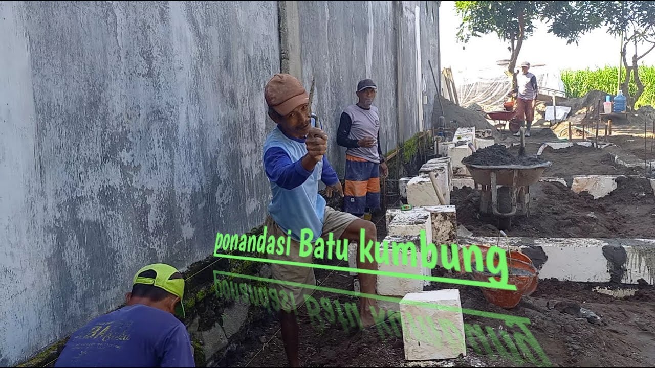 cara pasang pondasi batu kumbung