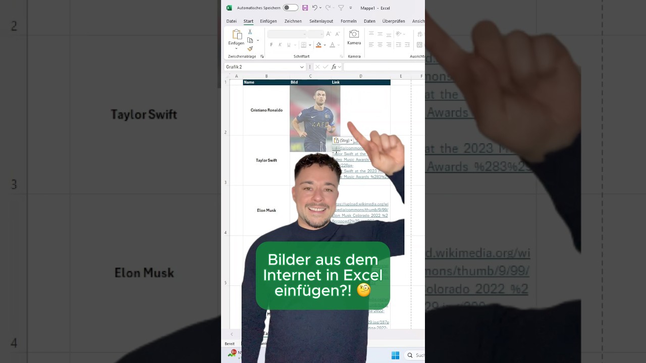 Bilder einf&uuml;gen&ndash;automatisch perfekt an die Zellengr&ouml;&szlig;e angepasst!🚀#excel #exceltricks #exceltipps