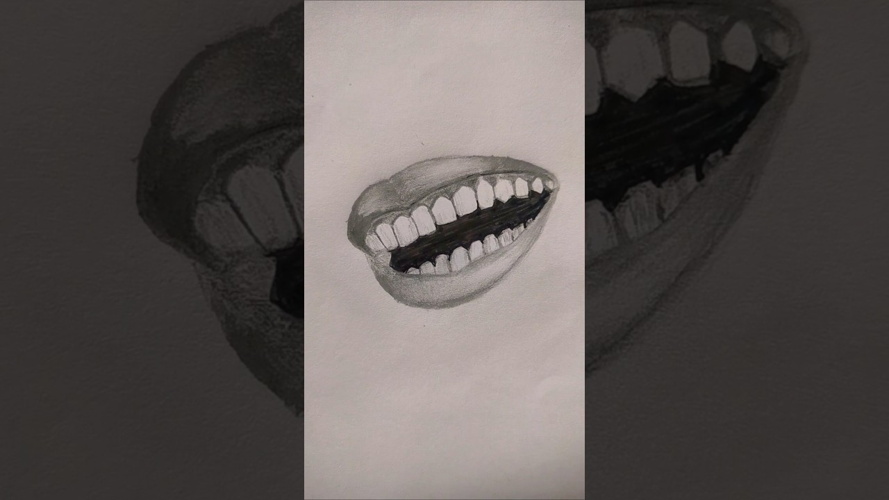 Drawing Easiest Teeth 😱 🦷 #shorts