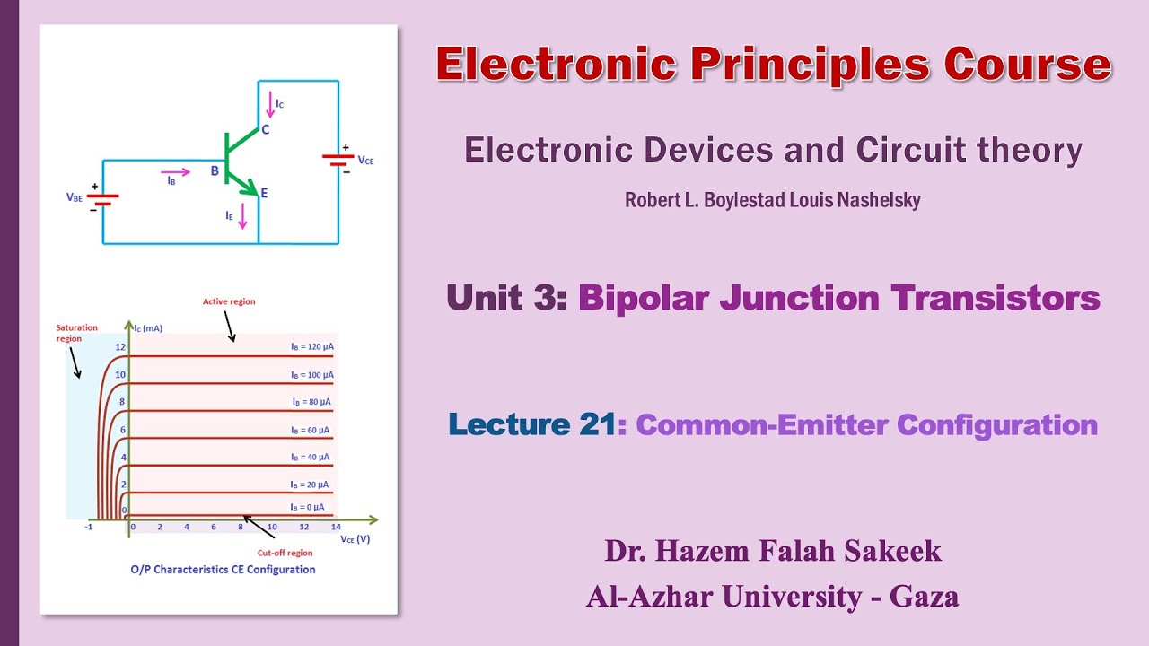 Electronics u4l21 Common-Emitter Configuration شرح الباعث المشترك في الترانزيستور