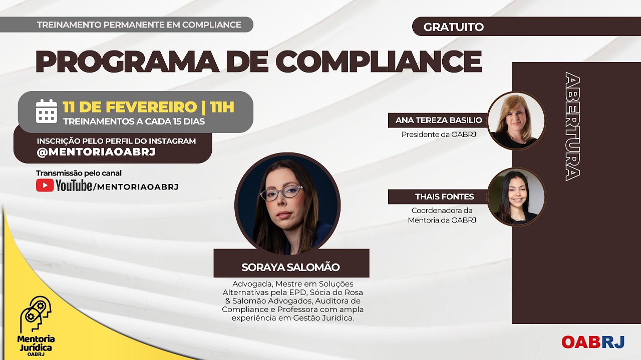 Programa de Compliance - Treinamento em Compliance - 11/02 - 11H