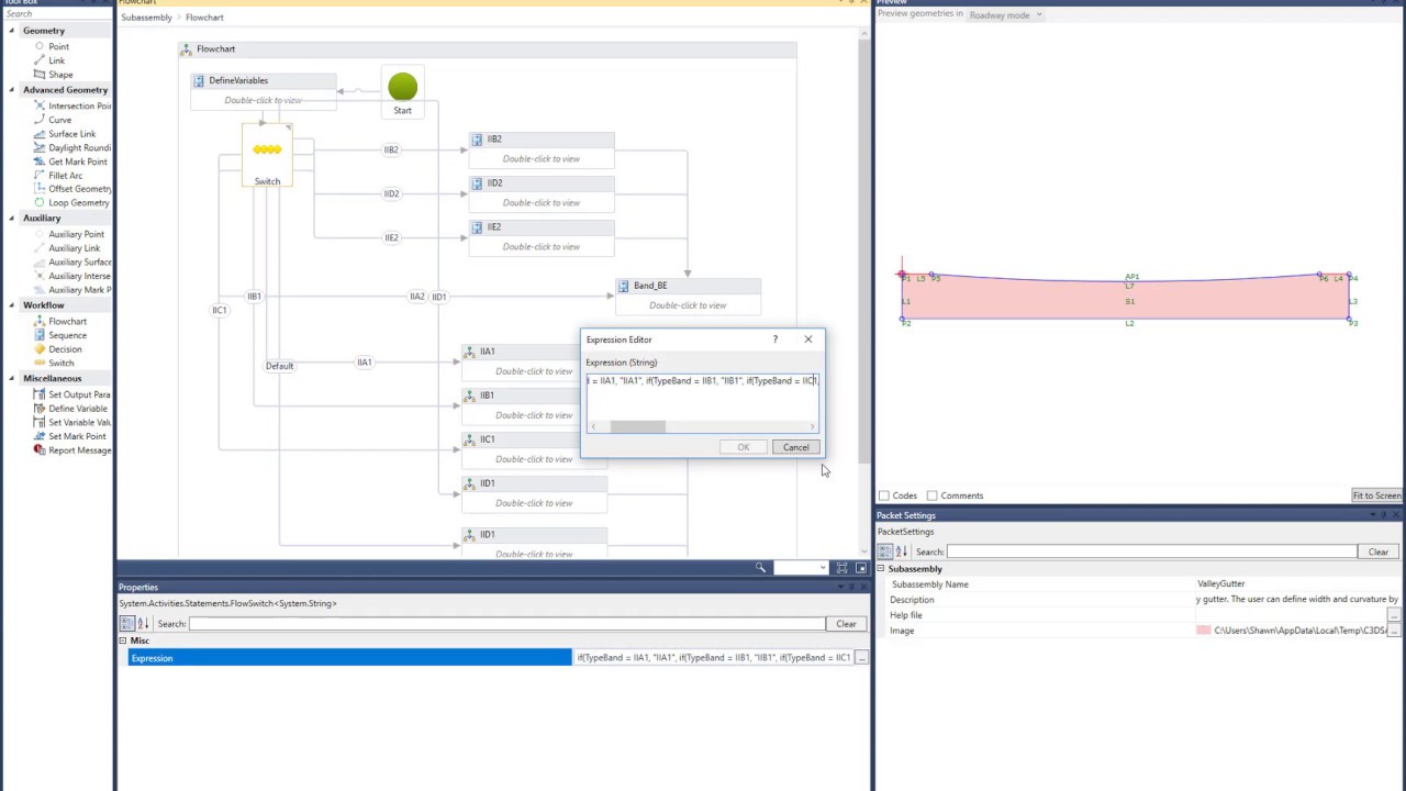 Tutorial: Creating Switches | Autodesk Civil 3D Subassembly Composer