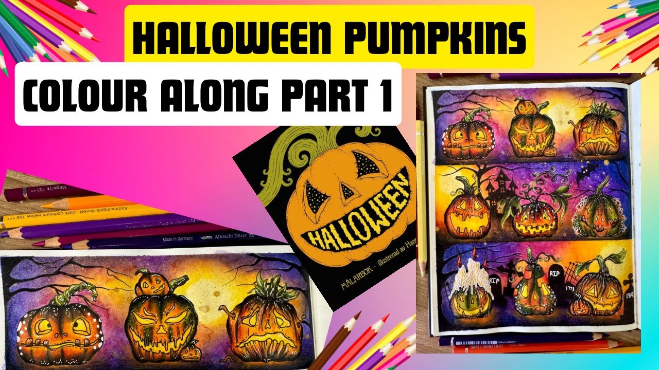 HALLOWEEEN pumpkins colour along PART 1 | HANNA KARLZON | adult colouring 