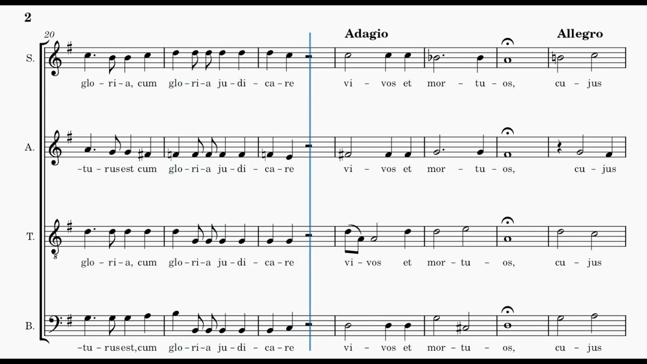 Mozart: KV 49 - Credo (3/4) (compases 91-123) (Tenor - Guía Audiovisual)