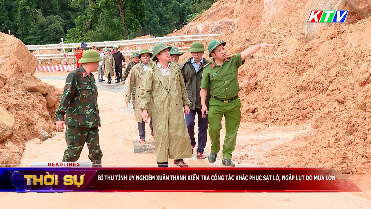 Bí thư Tỉnh ủy Nghiêm Xuân Thành kiểm tra công tác khắc phục sạt lở, ngập lụt do mưa lớn