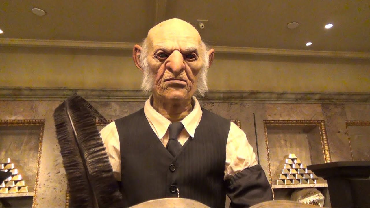 Gringotts Money Exchange Goblin Interaction at Wizarding World of Harry Potter: Diagon Alley