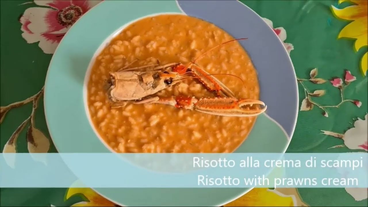 Risotto alla crema di scampi-Rice with prawns cream