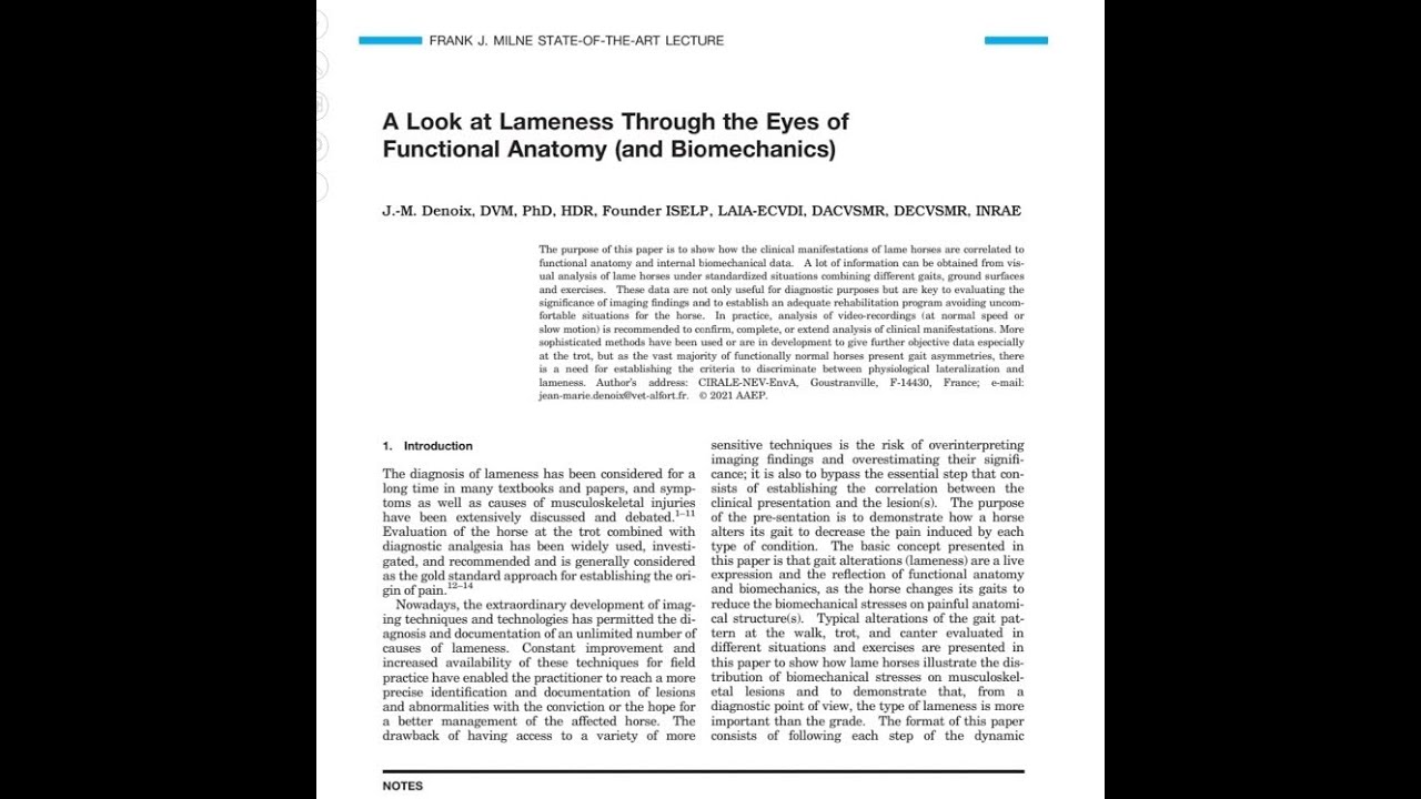 Una mirada de las claudicaciones a través de la anatomia funcional y la biomecánica
