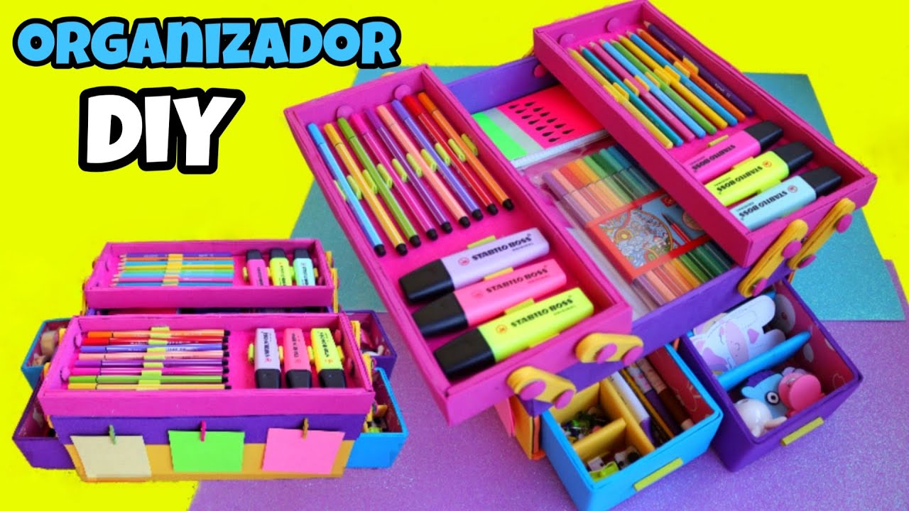 DIY Organizador de escritorio desplegable de cartón