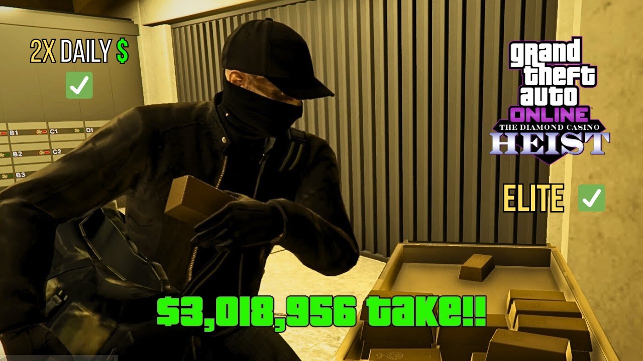 GTA Online | Casino Heist Silent & Sneaky Duo - Hard Elite Challenge All Gold $3,018,956