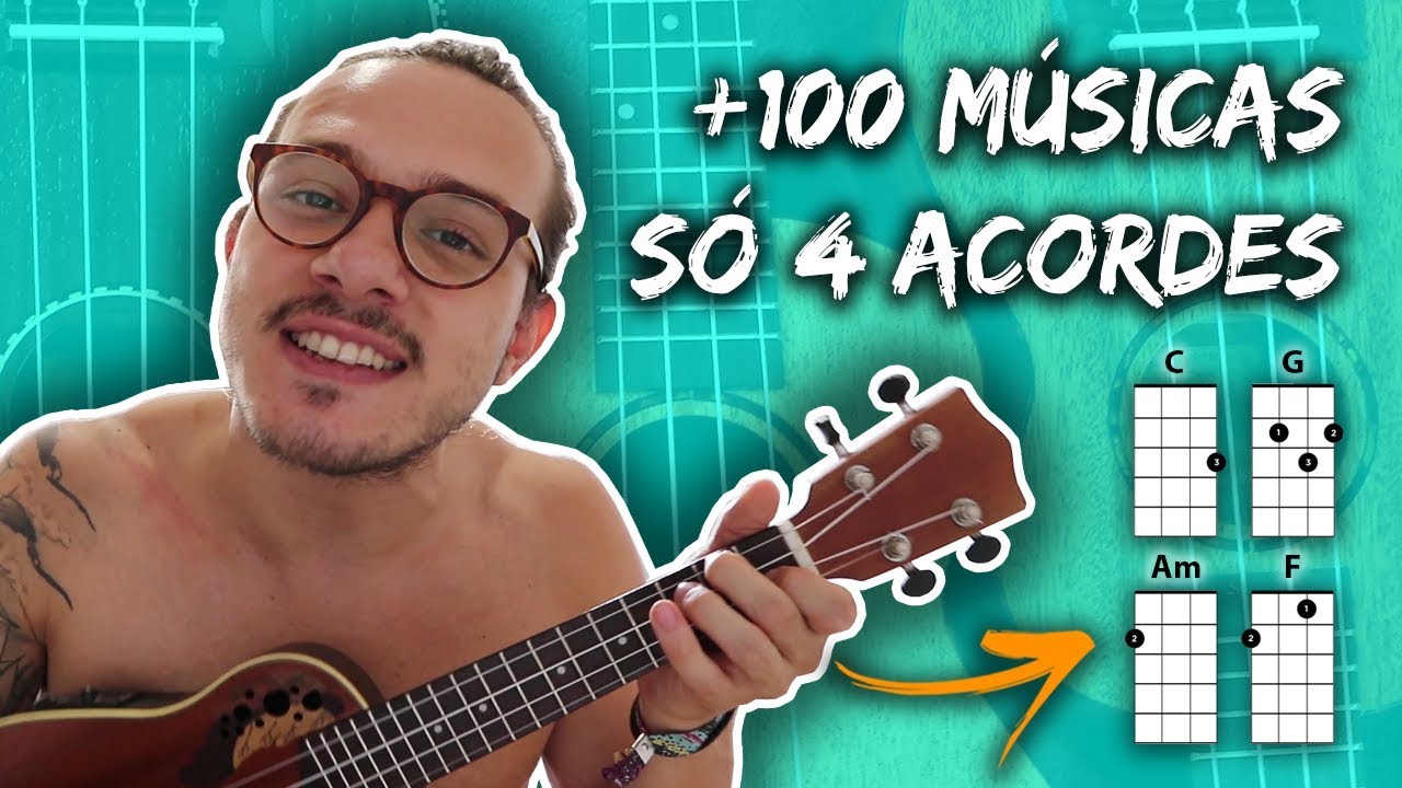 Como tocar UKULELE em 10 MINUTOS [+100 MÚSICAS com 4 ACORDES SIMPLES]