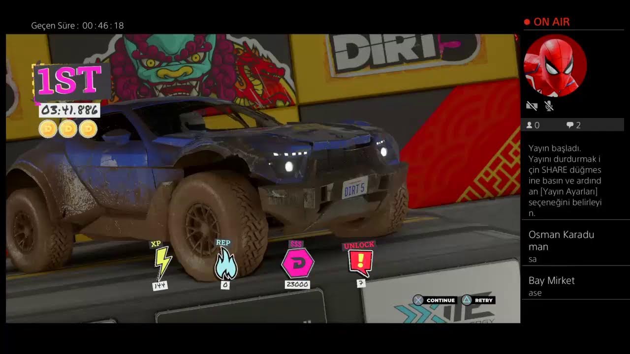 BayMirket Kullanıcısının Canlı PS4 Yayını |DİRT5