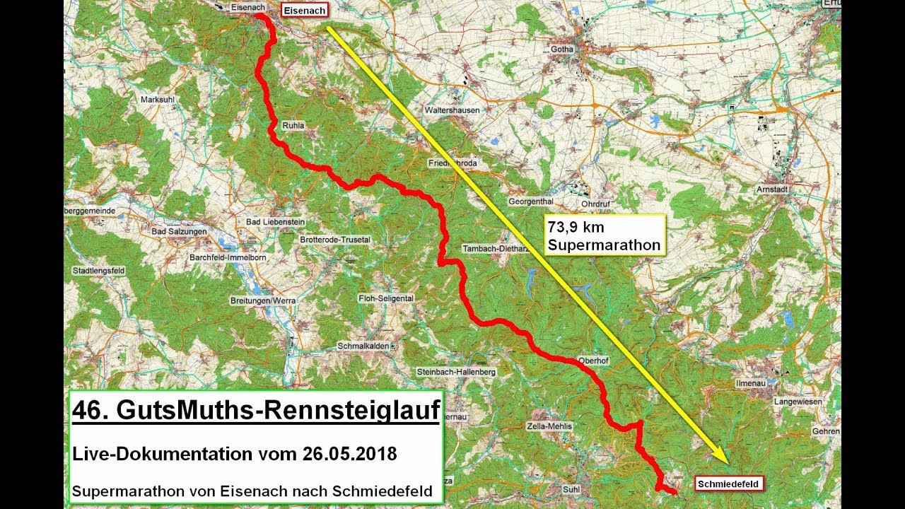 46. GutsMuths-Rennsteiglauf 2018 (Supermarathon). Live-Dokumentation von Karsten Sürich.