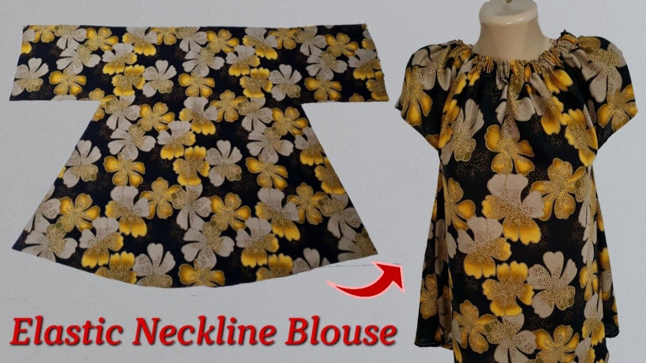🥀 You Don't Have To Be a Tailor! Sewing Blouse This Way is Easy and Fast! Elastic Neckline Blouse 🔥