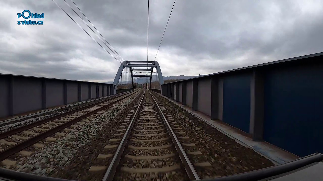 Ústí nad Labem hl. n. - Louka u Litvínova / POHLED NA TRAŤ Z ČELA SOUPRAVY/ HD KVALITA
