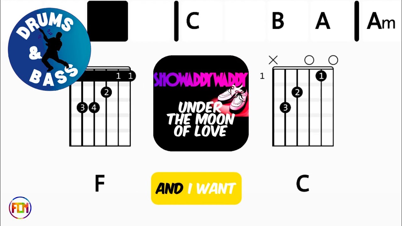 Showaddywaddy - Under The Moon Of Love • Bass & Drums | Scrolling Guitar Chords & Lyrics
