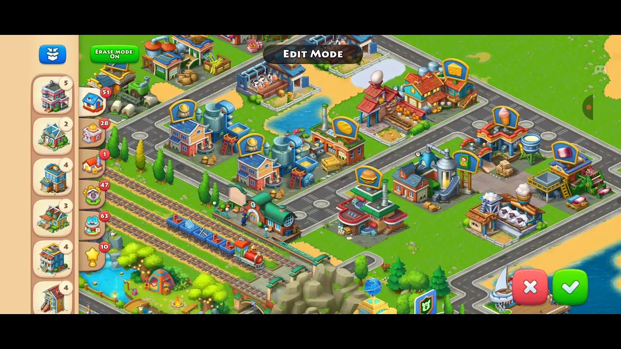 How to erase (edit mode) township game