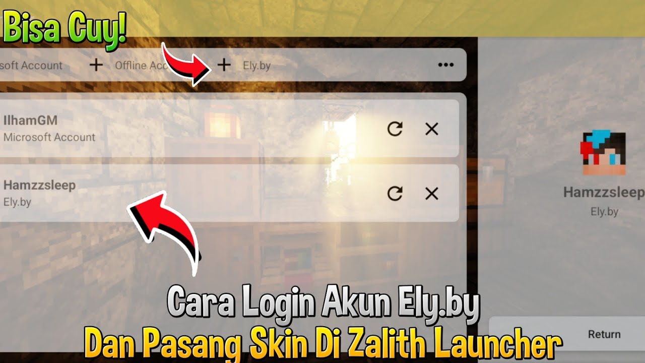 Cara Login Ely.by di Zalith Launcher! Bisa Pasang Skin
